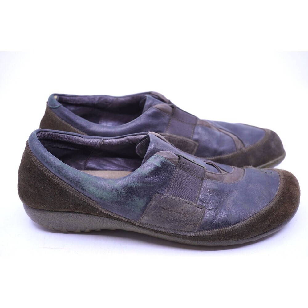 Naot Otago Sz 41 US 10-10.5 Women Slip On Black Leather Comfort Shoes